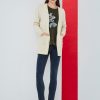 Hooded cardigan side zipper drawstring