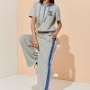 Sports style hoodie color contrast suit