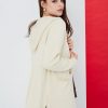 Hooded cardigan side zipper drawstring